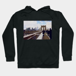 Brooklyn Bridge Winter in New York Hoodie